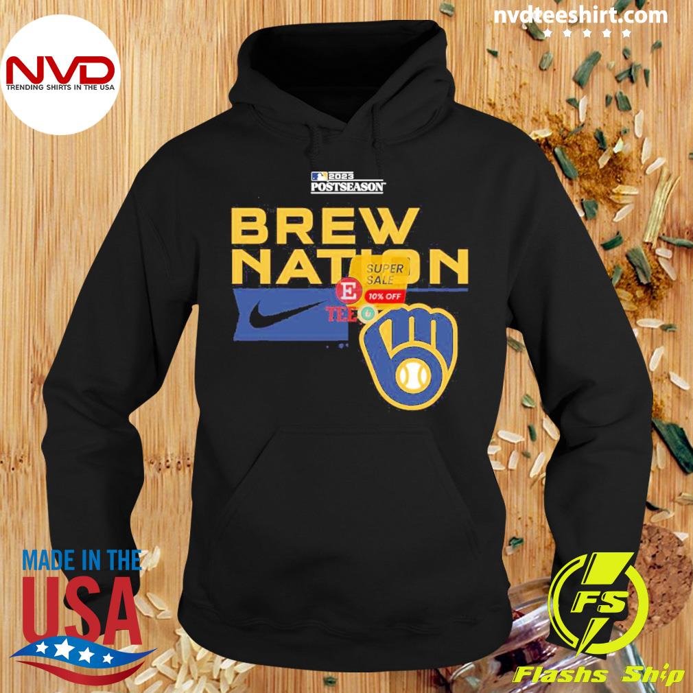 Brew nation Milwaukee Brewers Nike 2023 Postseason legend performance shirt  - Limotees