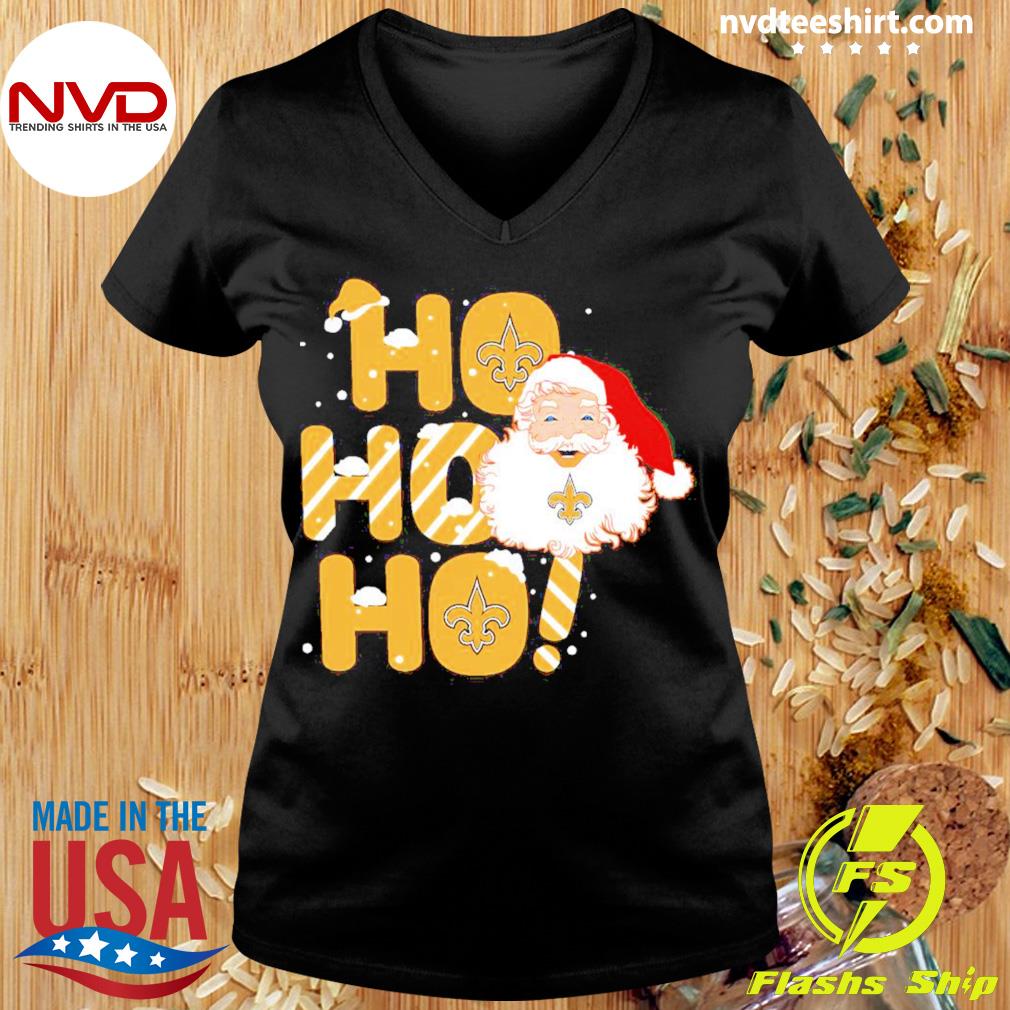 New Orleans Saints Santa Ho Ho Ho Christmas Shirt - NVDTeeshirt