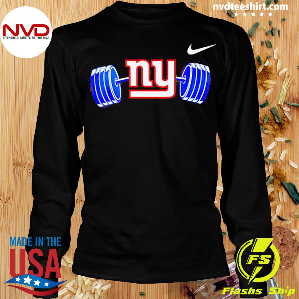 New York Giants weight barbell shirt, hoodie, sweater and v-neck t-shirt