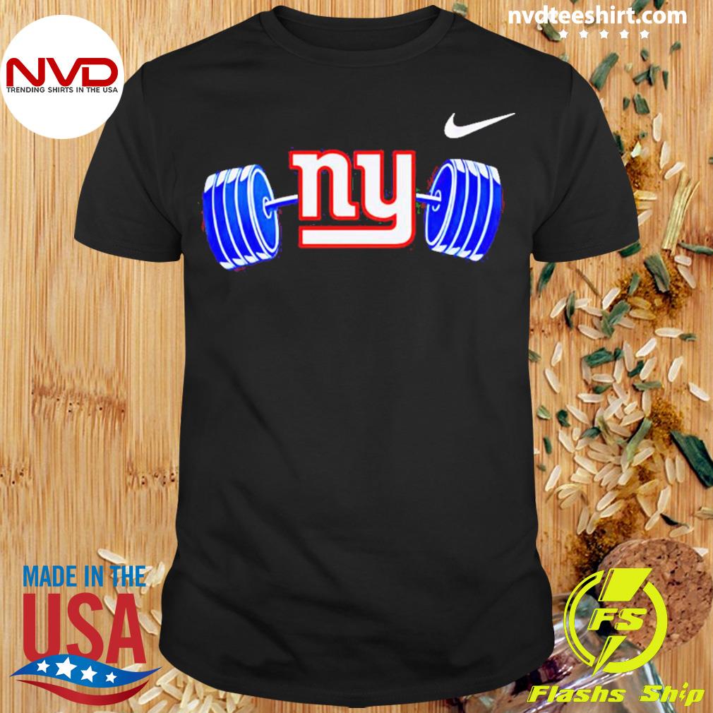 New York Giants weight barbell shirt, hoodie, sweater and v-neck t