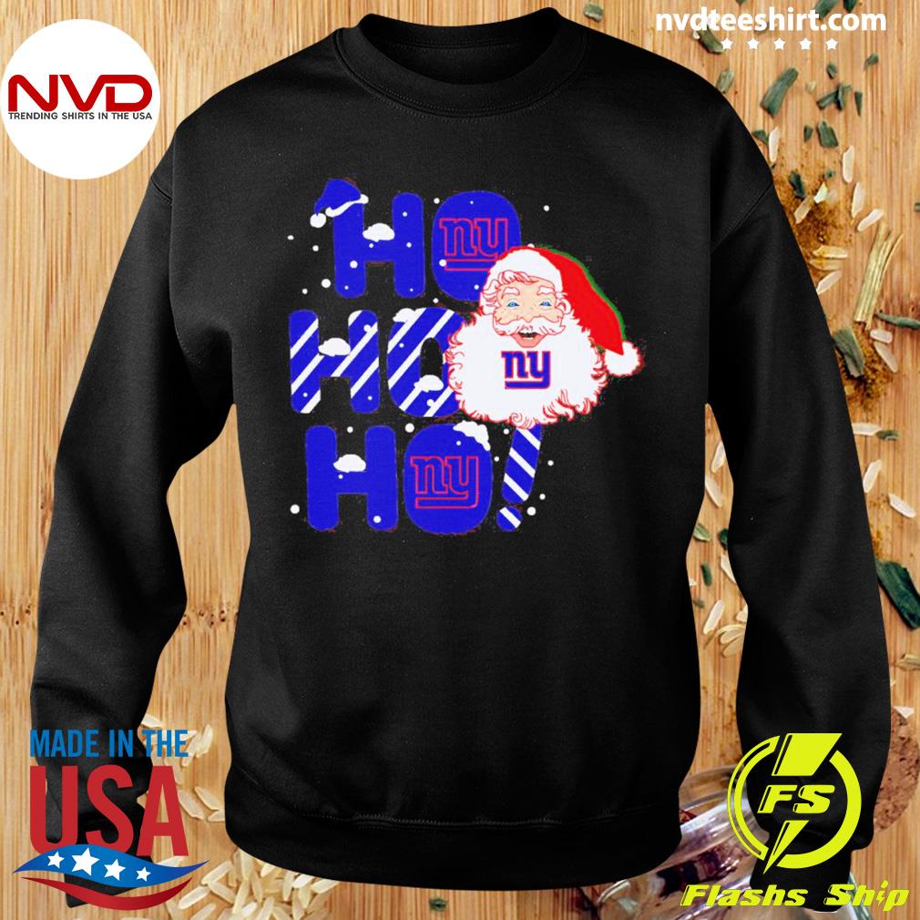 New York Giants Symbol Wearing Santa Claus Hat Ho Ho Ho Ugly Sweater Party  - T-shirts Low Price