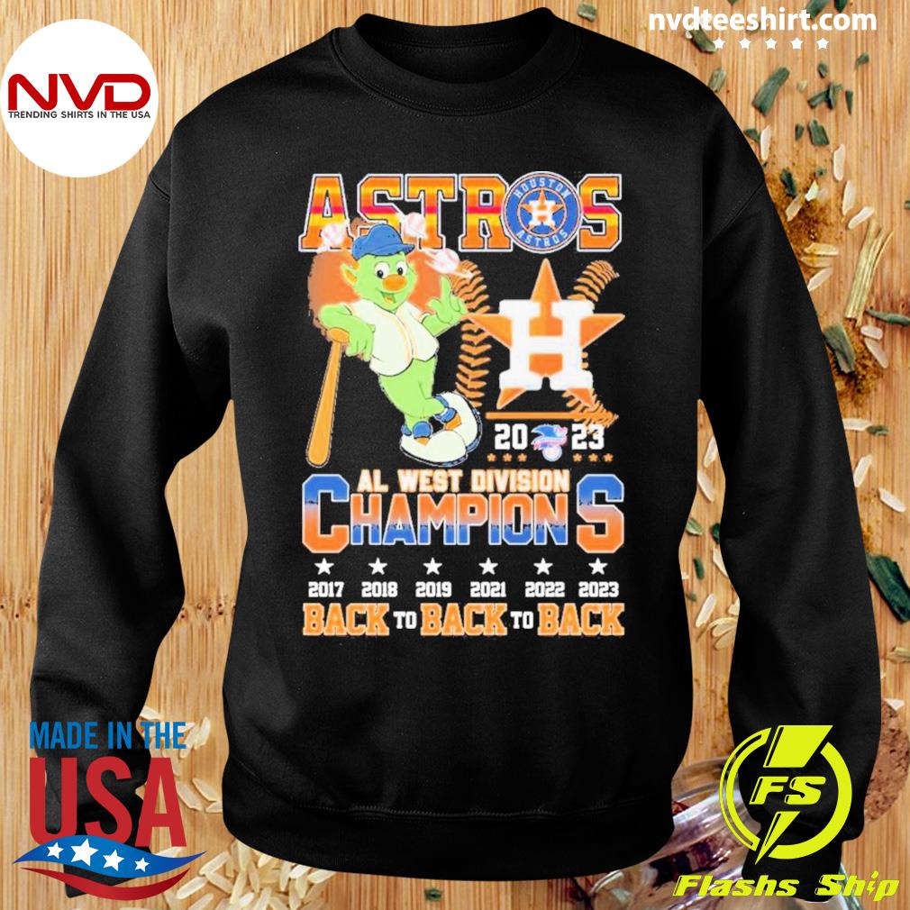 Orbit Postseason Houston Astros 2023 AL West Division Champions Back To  Back To Back Shirt, hoodie, sweater and long sleeve