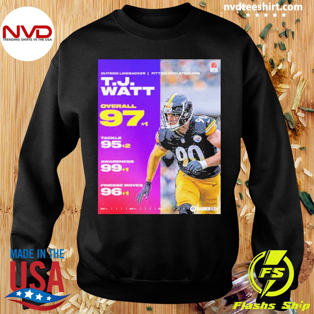 T. J. Watt 90 Pittsburgh Steelers football player outline shirt, hoodie,  sweater, long sleeve and tank top