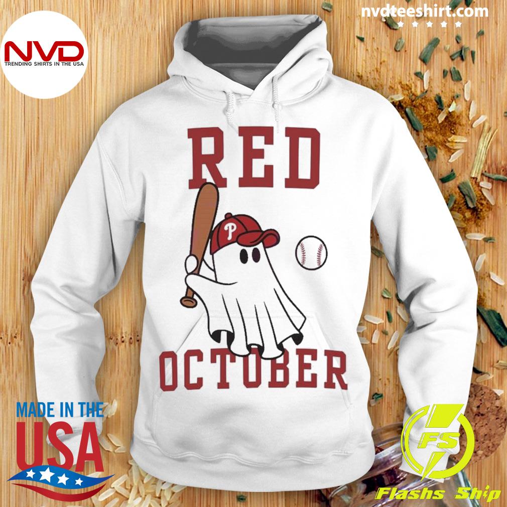Official Phillies Philly Red October Cute Ghost Shirt, hoodie