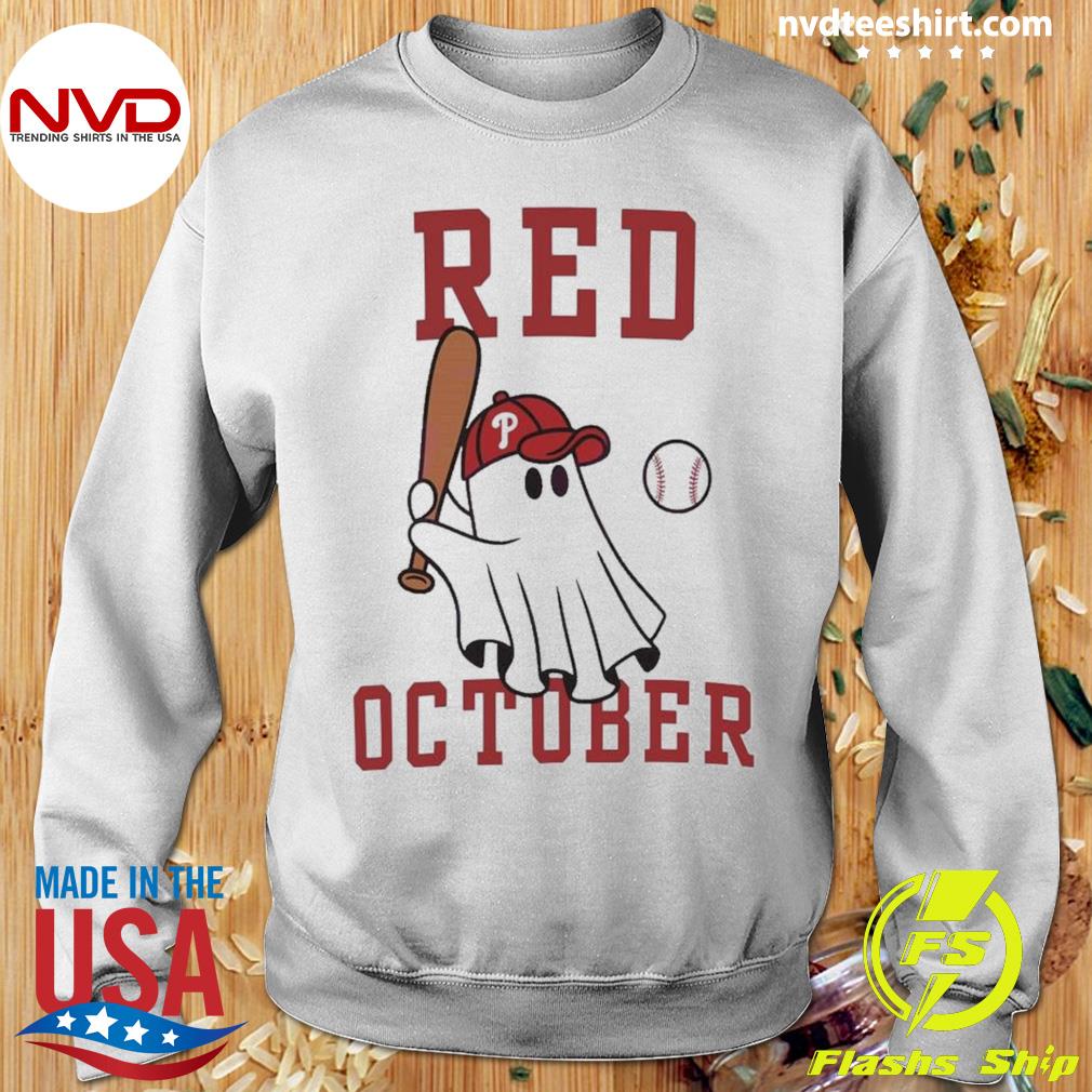 Phillies Philly Red October Cute Ghost T-shirt, hoodie, sweater