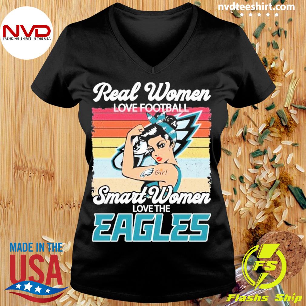 : Real Women Love Football Smart Women Love The Eagles Fan Woman T  Shirt M Forest Green : Clothing, Shoes & Jewelry