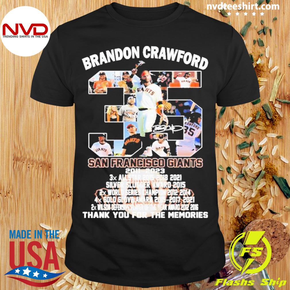 San Francisco Giants Brandon Crawford 2011-2023 Thank You For The Memories  Signatures Shirt - Danmerch