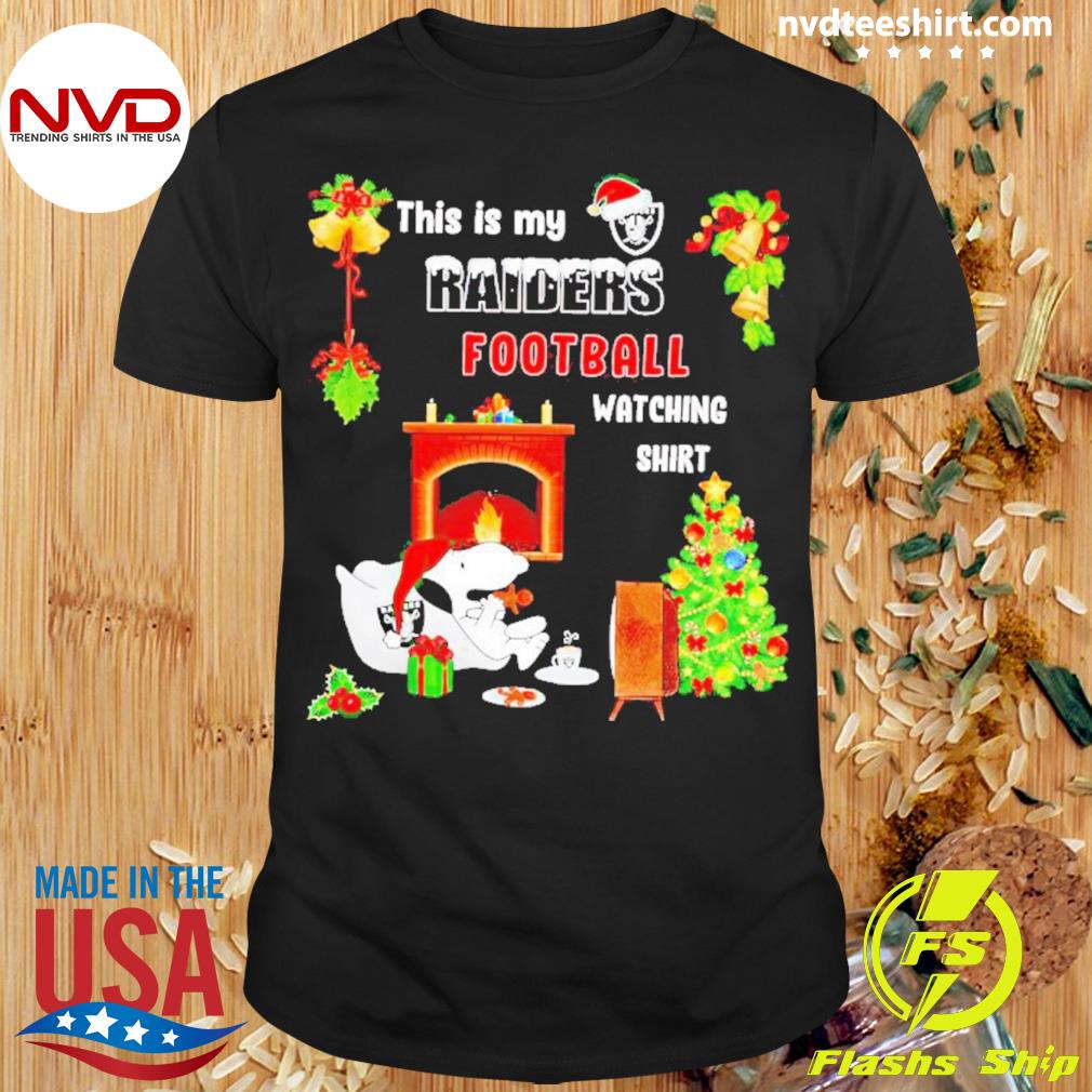 Santa Snoopy This Is My Raiders Football Watching Christmas Shirt