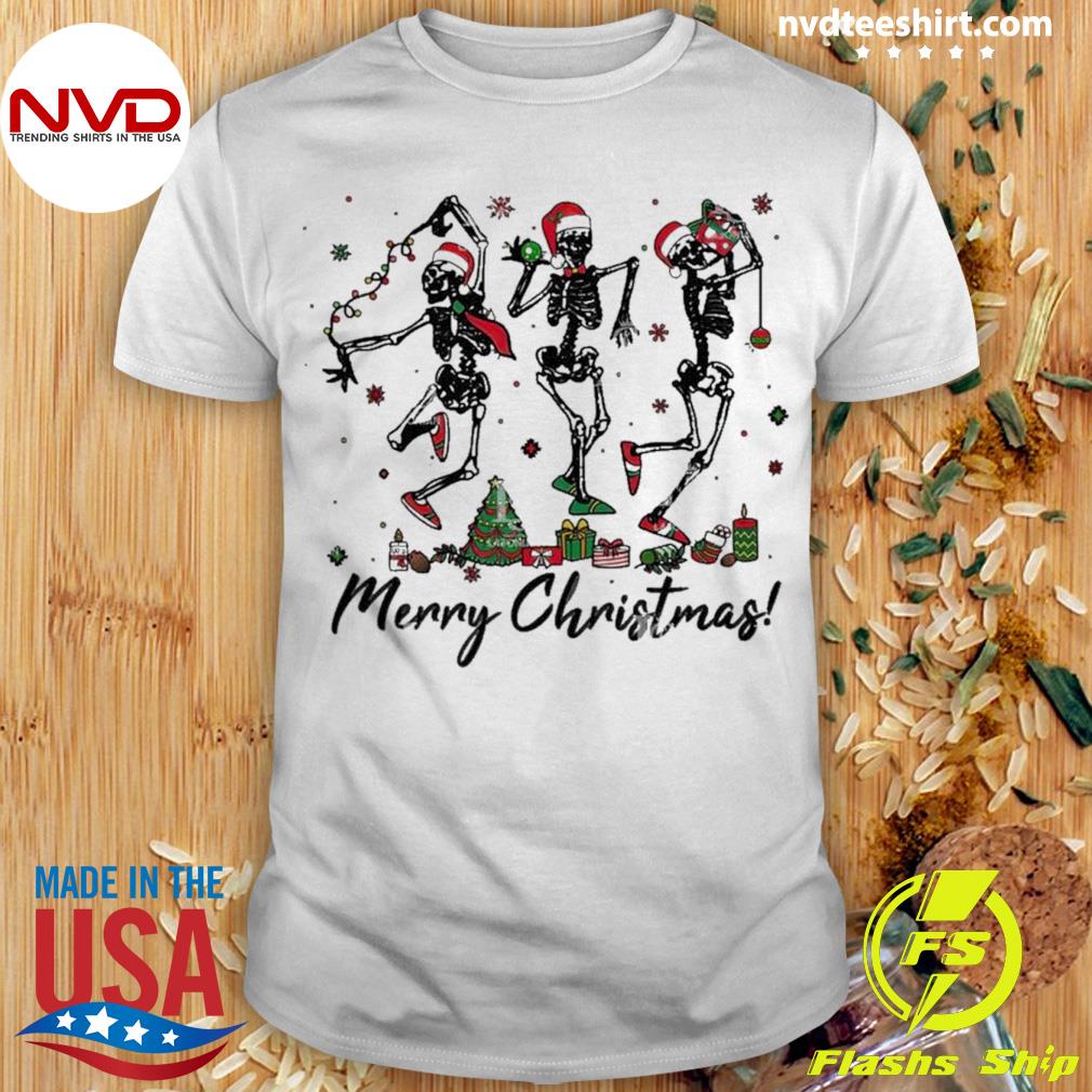 Skeletons dancing Merry Christmas Shirt