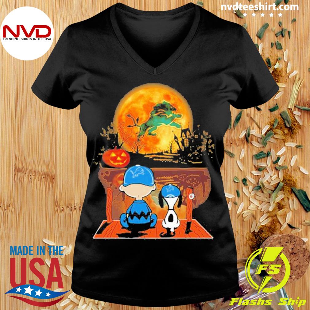 Detroit Lions Shirt Snoopy Trick Or Treat Halloween - High-Quality