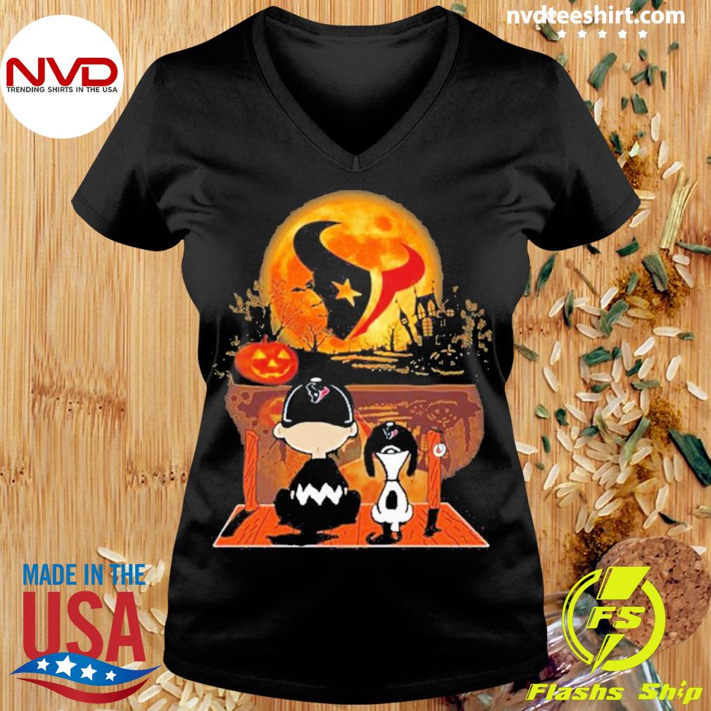 Snoopy and Charlie Brown Pumpkin Houston Texans Halloween Moon shirt,  hoodie, sweater, long sleeve and tank top