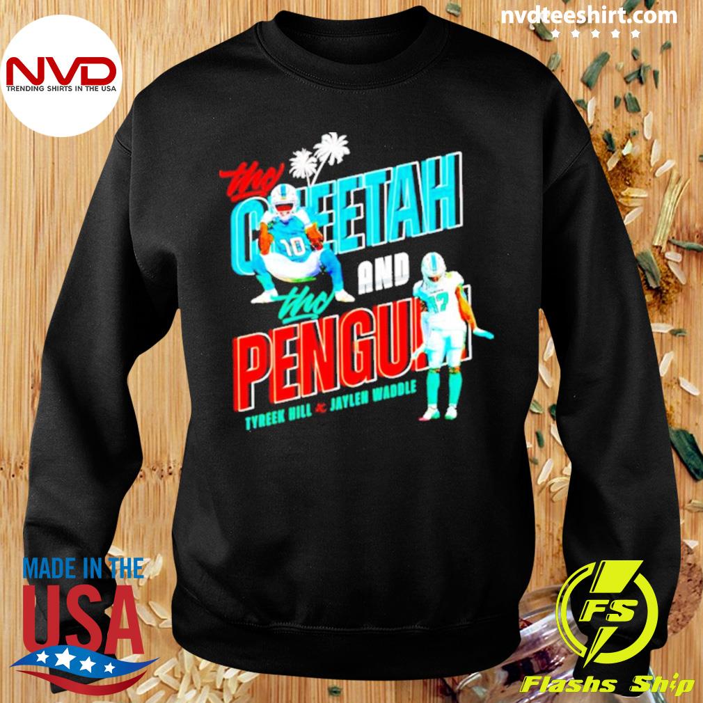 Greetings from Miami Dolphins Tyreek Hill Cheetah and Jaylen Waddle Penguin  shirt, hoodie, sweater, long sleeve and tank top