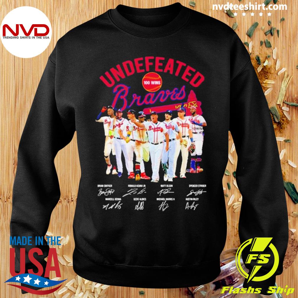 Undefeated Perfect 100 Wins Atlanta Braves Signatures Shirt, hoodie,  sweater, long sleeve and tank top