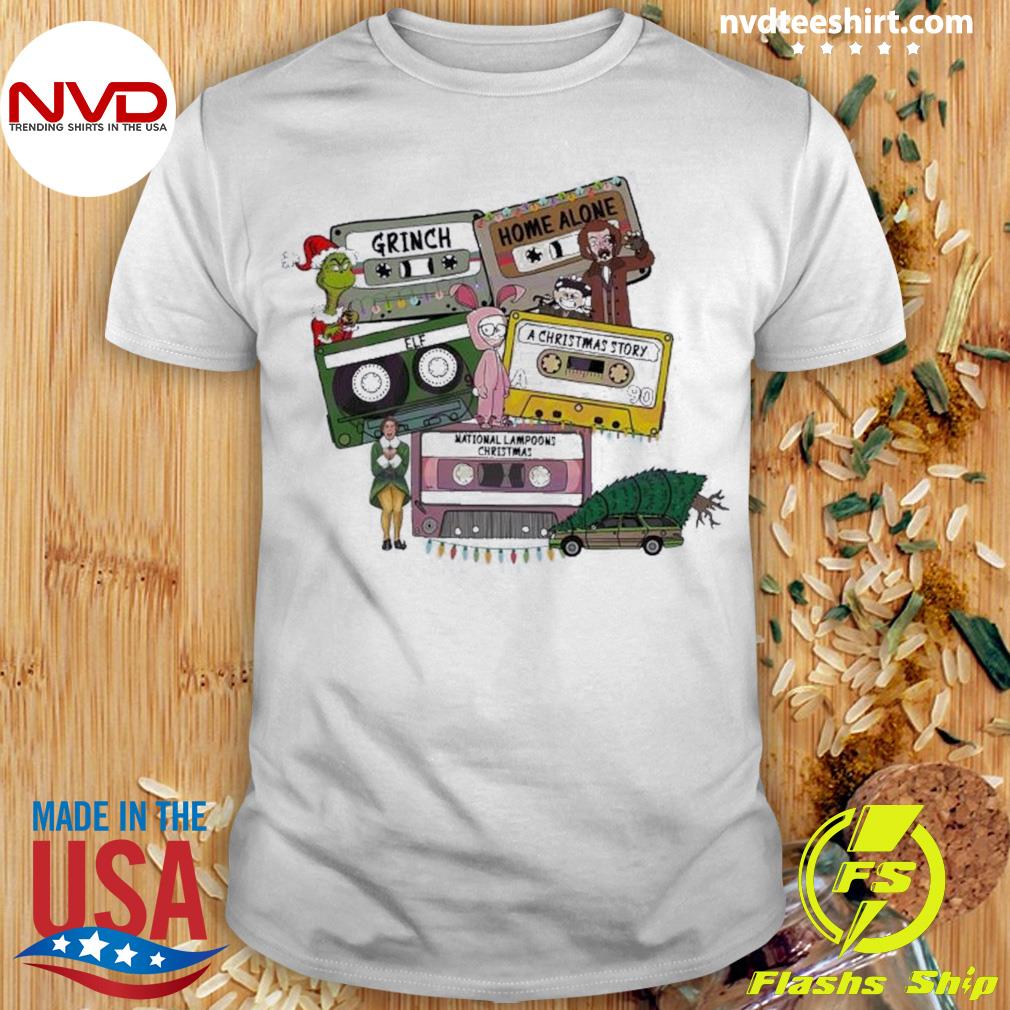 Vintage Christmas Movies Cassette Tapes Shirt