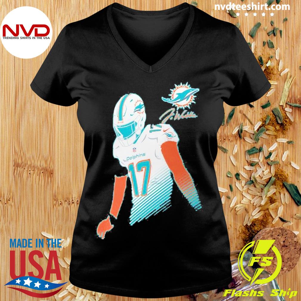 Miami Dolphins Jaylen Waddle Signature T-shirt Funny Gift For Fans S-3XL