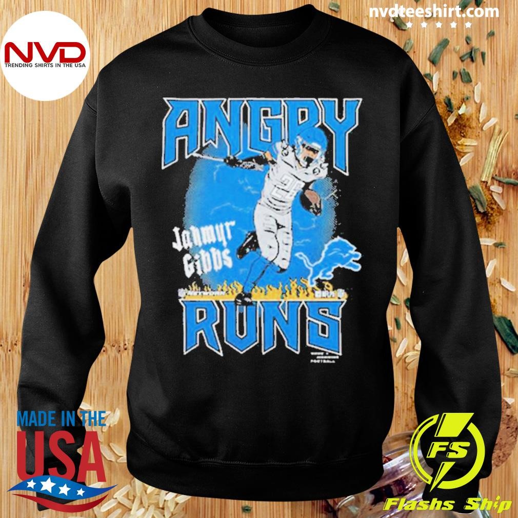 Angry Runs Lions Jahmyr Gibbs Shirt - NVDTeeshirt