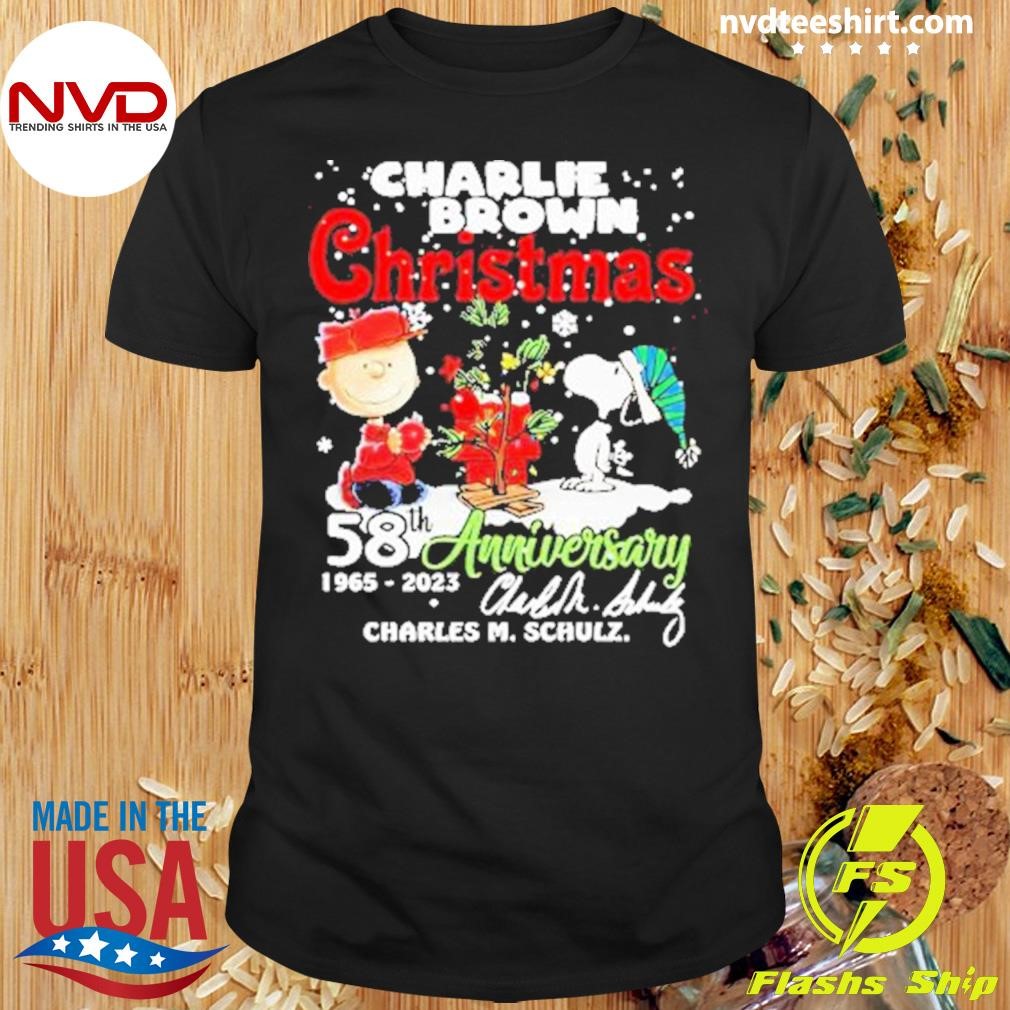 Charlie Brown Christmas 58th Anniversary 1965-2023 Charles M Schulz Signature Shirt