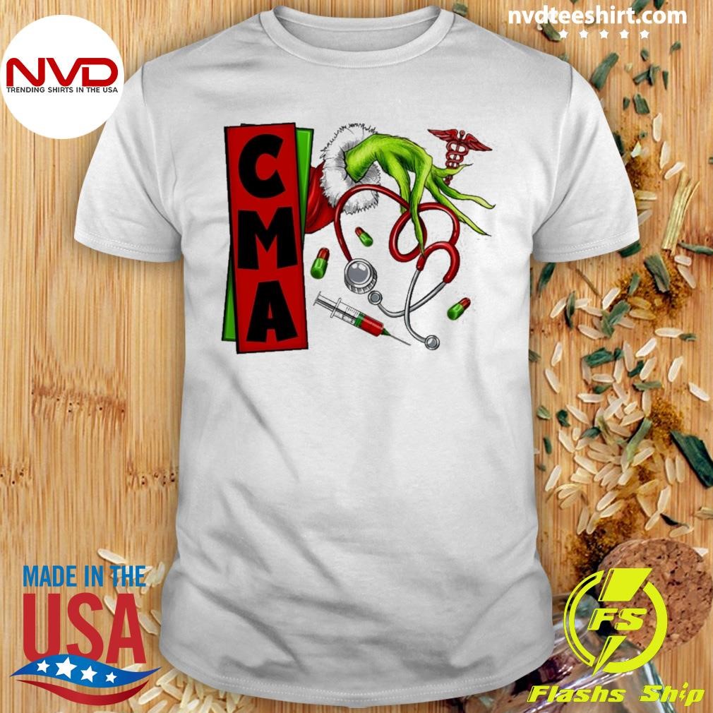 Christmas Grinch Hand Nurse CMA Shirt