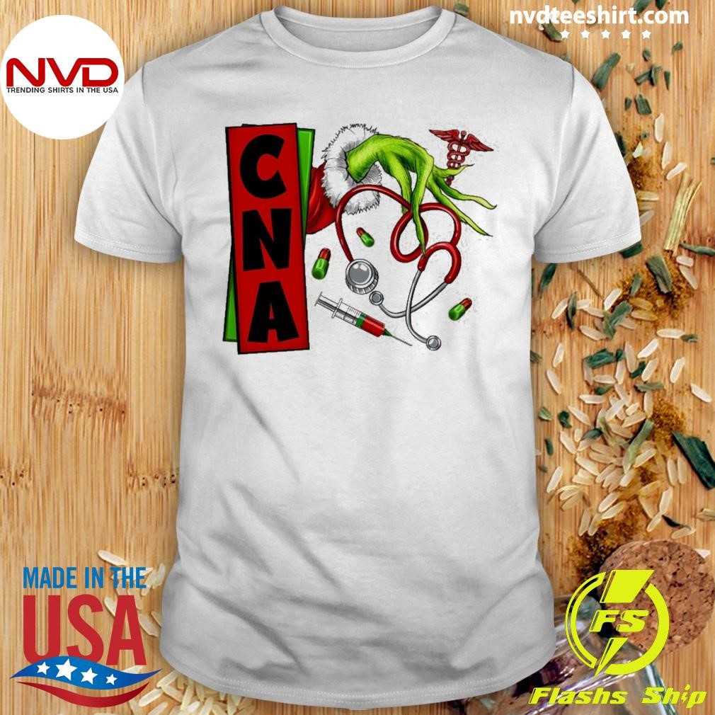 Christmas Grinch Hand Nurse CNA Shirt