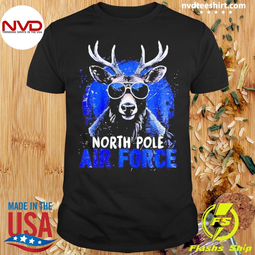 Deer North Pole Air Force Shirt