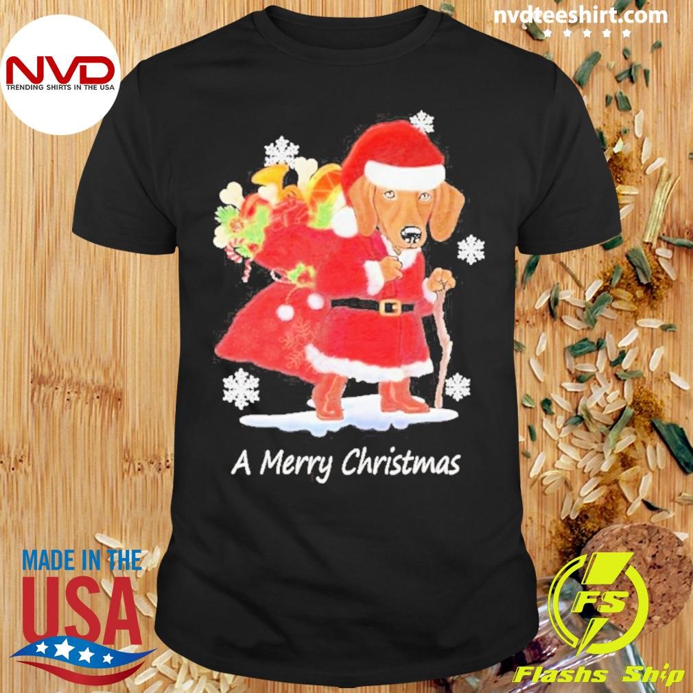 Dog Santa A Merry Christmas Shirt