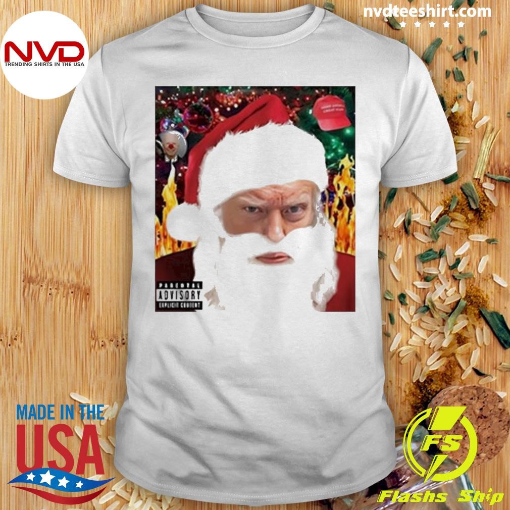Donald Trump Santa Mugshot Tacky Shirt