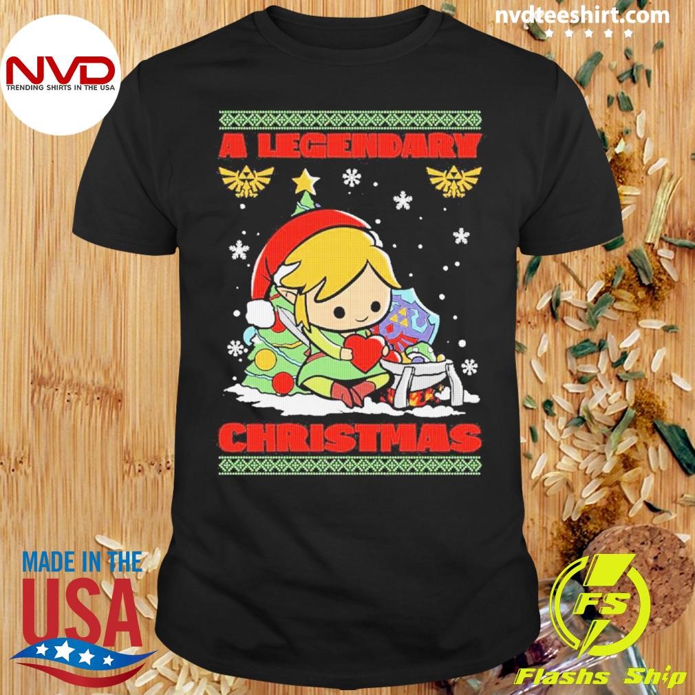Elf Hat Santa A Legendary Ugly Christmas Shirt
