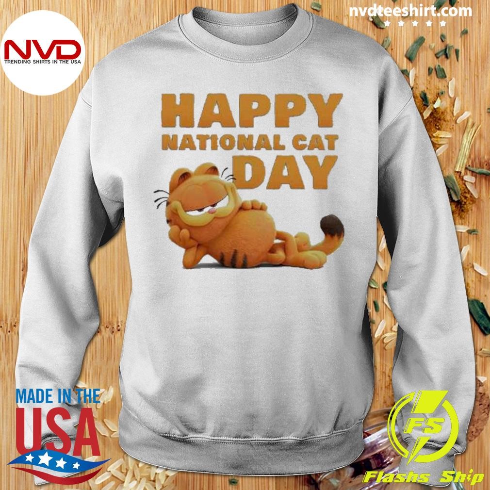 First Look At Garfield Happy National Cat Day 2023 Shirt NVDTeeshirt
