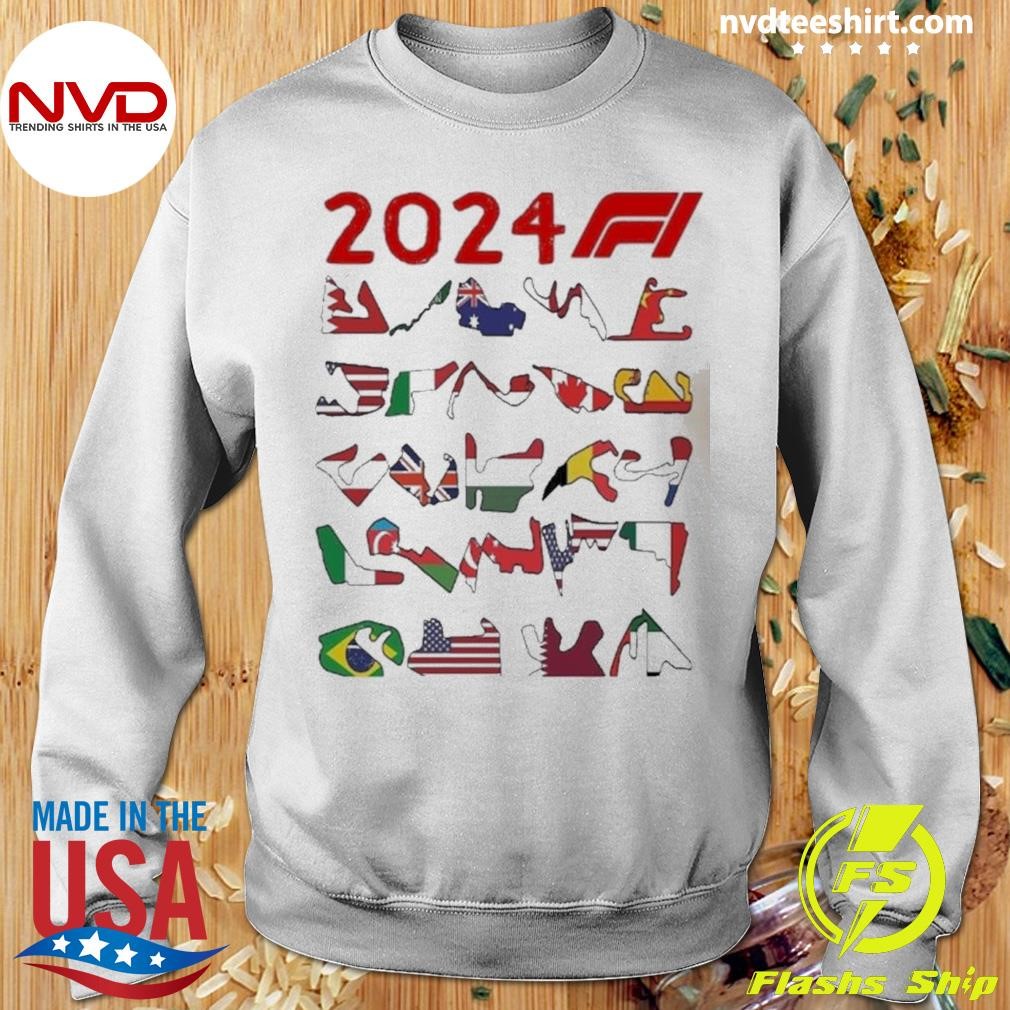 Formula One F1 2024 Calendar Track T Shirt Gift For Him By Yeah