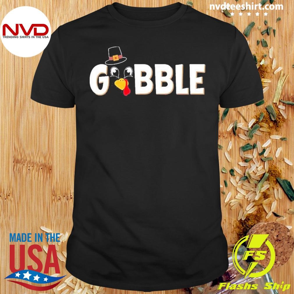 Giant Turkey Face Thanksgiving Gobble Holiday Shirt