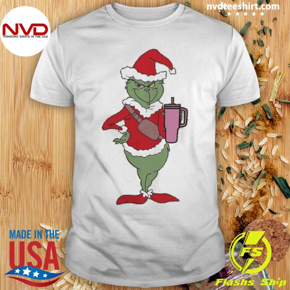 Grinch hat santa Shack Boujee G Chenille Patch christmas Shirt