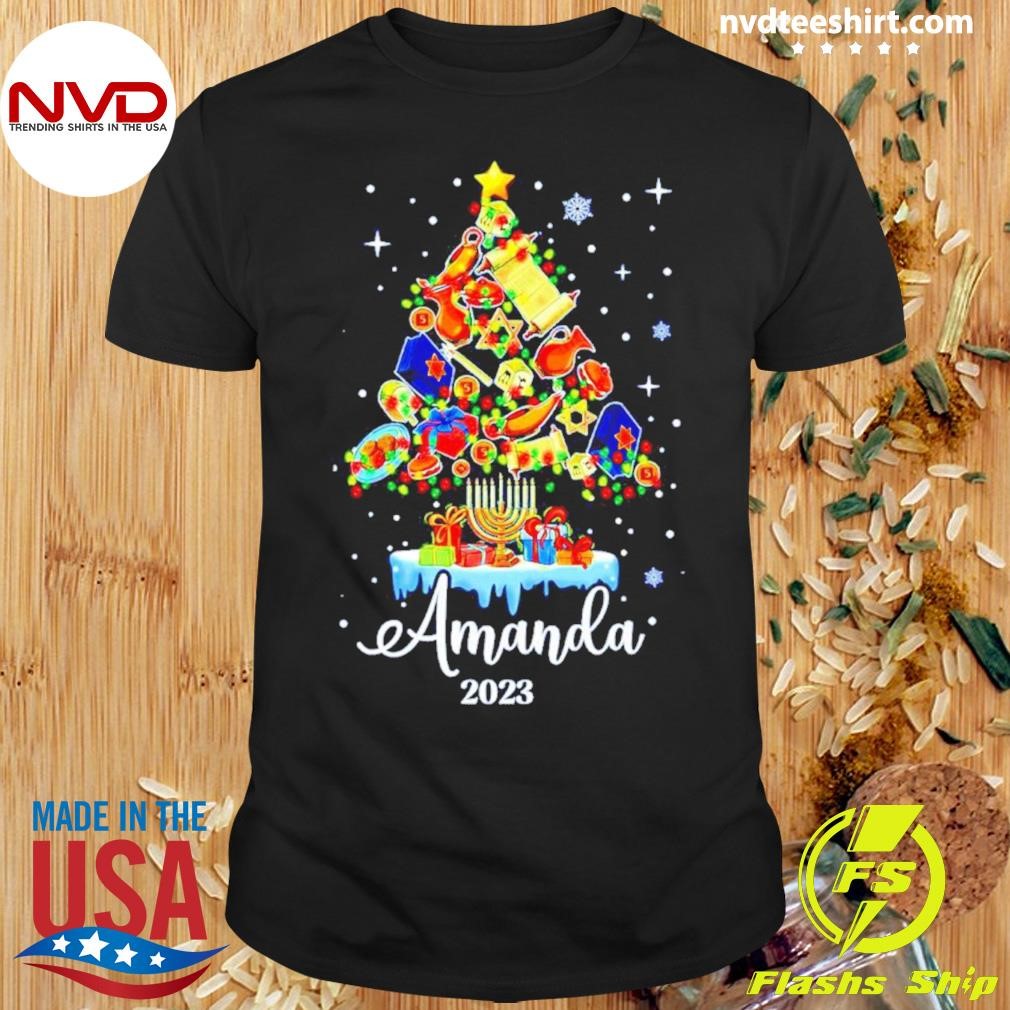 Happy Hanukkah Christmas Tree Custom Shirt