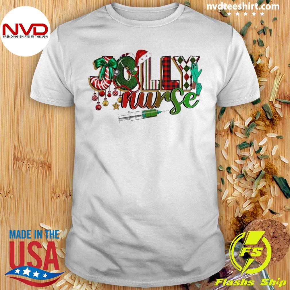 Jolly Nurse Merry Christmas Shirt