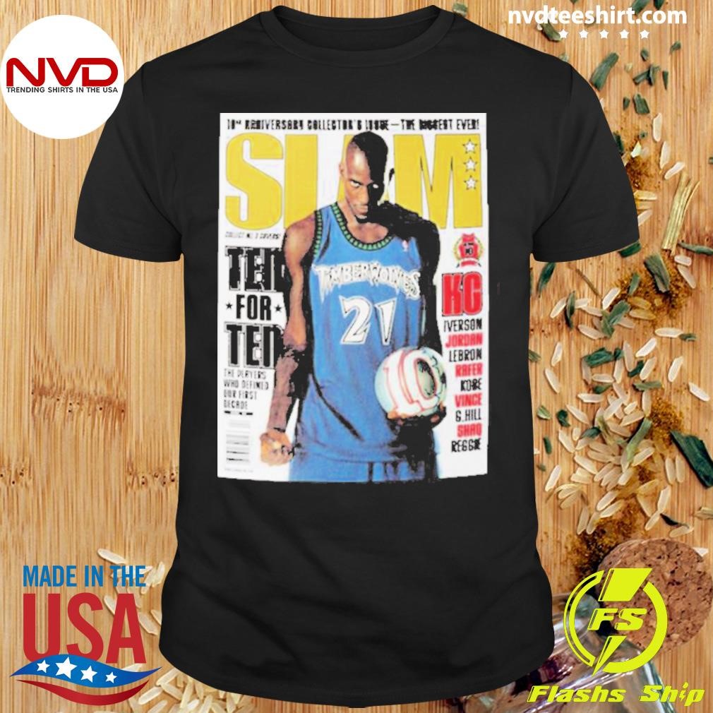 Kevin Garnett Minnesota Timberwolves Nba Slam Cover Shirt