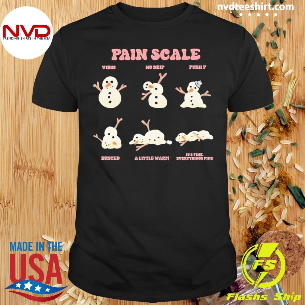 Pain Scale Snowman For Christmas Nurse Shirt