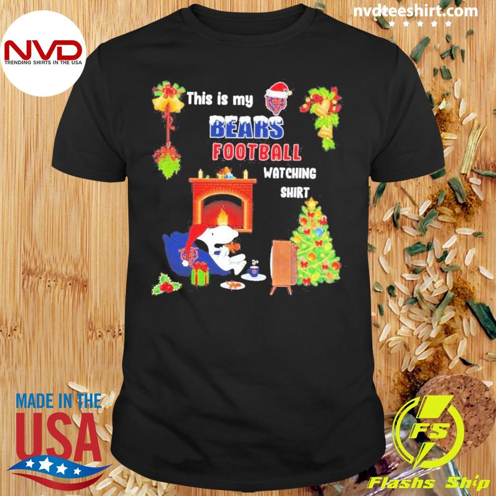 Peanuts Snoopy This Is My Chicago Bears Football Watching Christmas Shirt