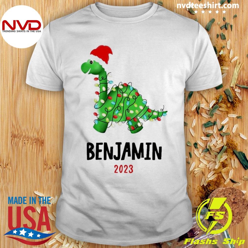 Personalized Dinosaur Christmas Lights Custom Shirt