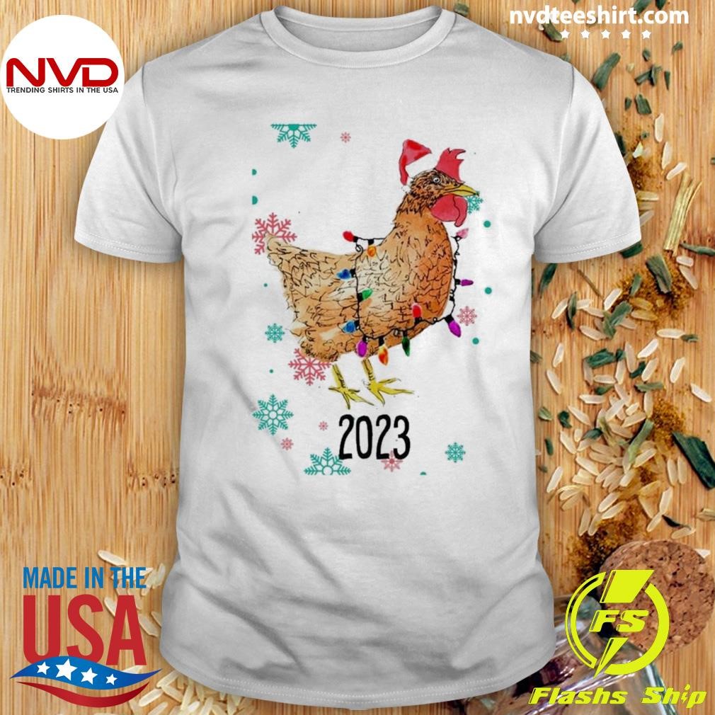 Personalized Name Chicken Christmas Light Shirt