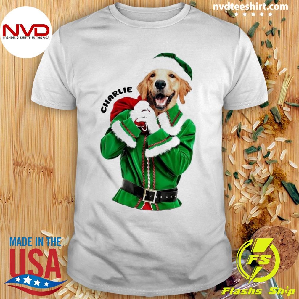 Personalized Name Santa Dog Christmas Shirt