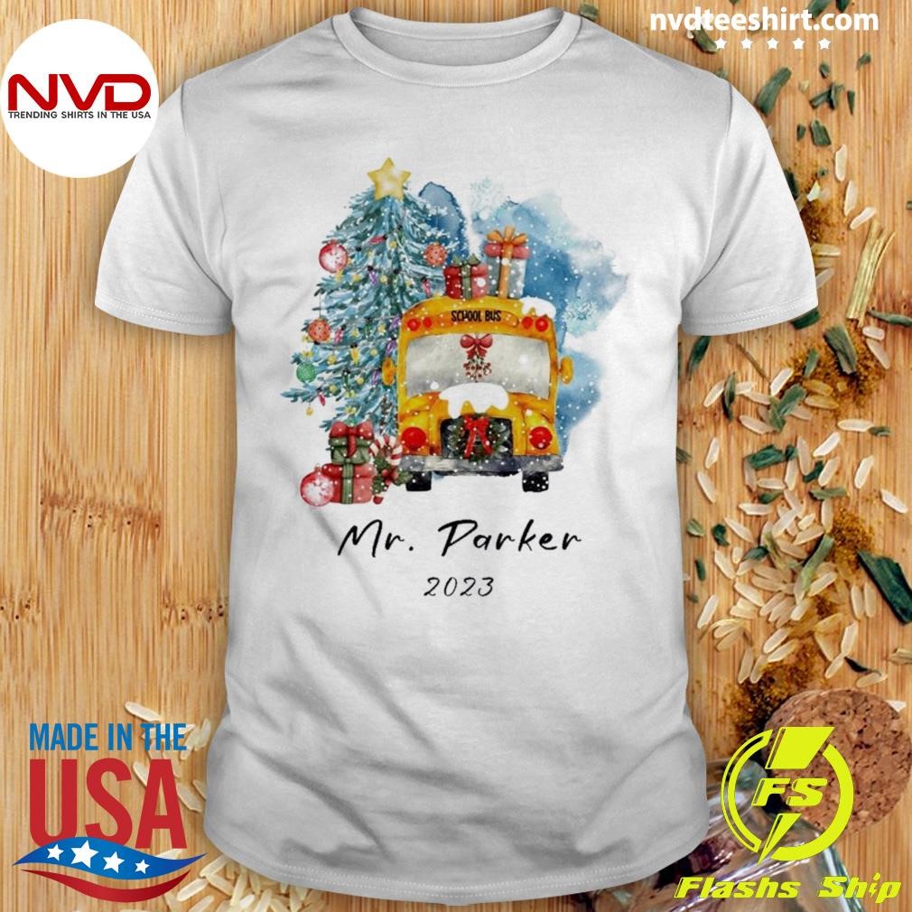 Personalized School Bus Drive In Snow Christmas Shirt