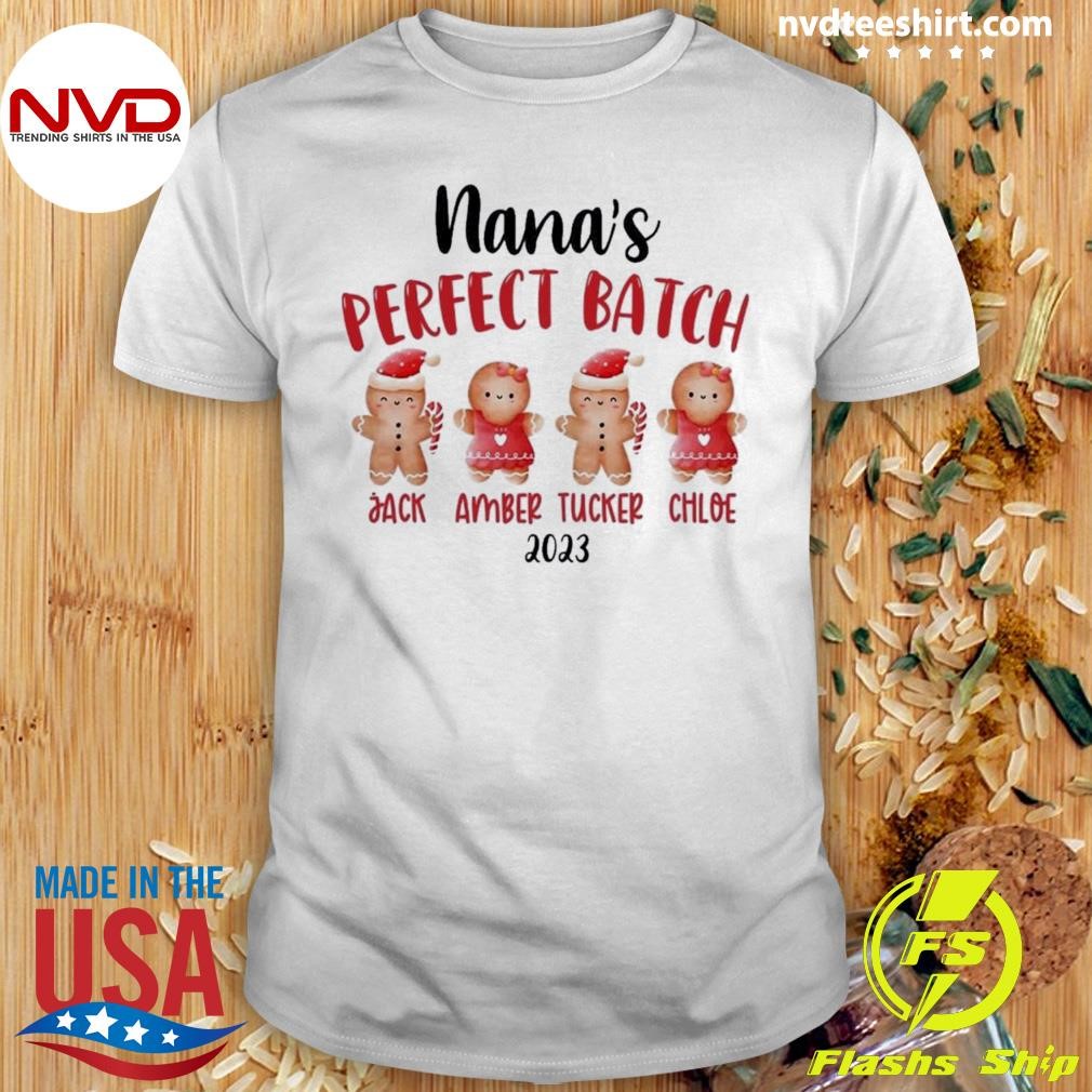 Personalized Siblings Grinderbread Nana’s Perfect Batch Christmas Shirt
