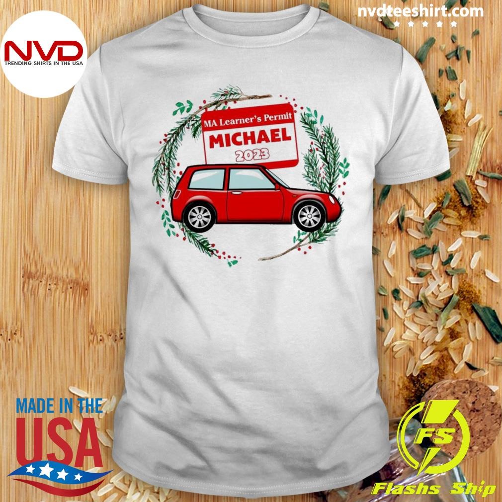 Personalized name car MA Learners Permit Christmas Shirt