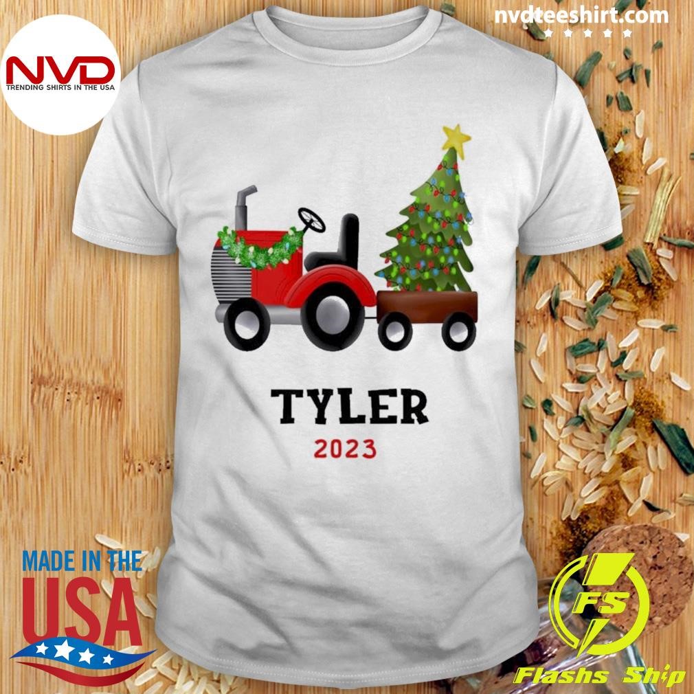 Personalized name tractor Christmas Shirt