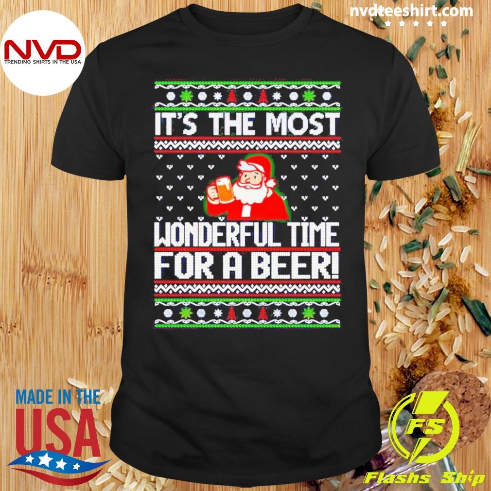 Santa Christmas It’s The Most Wonderful Time For A Beer Shirt