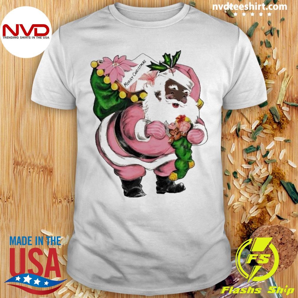 Santa Claus Wear Pink Merry Christmas Shirt