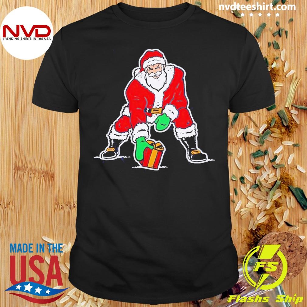 Santa Three Point Stance Christmas Shirt