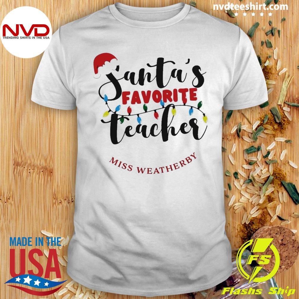 Santa’s Favourite Teacher Christmas Lights Shirt