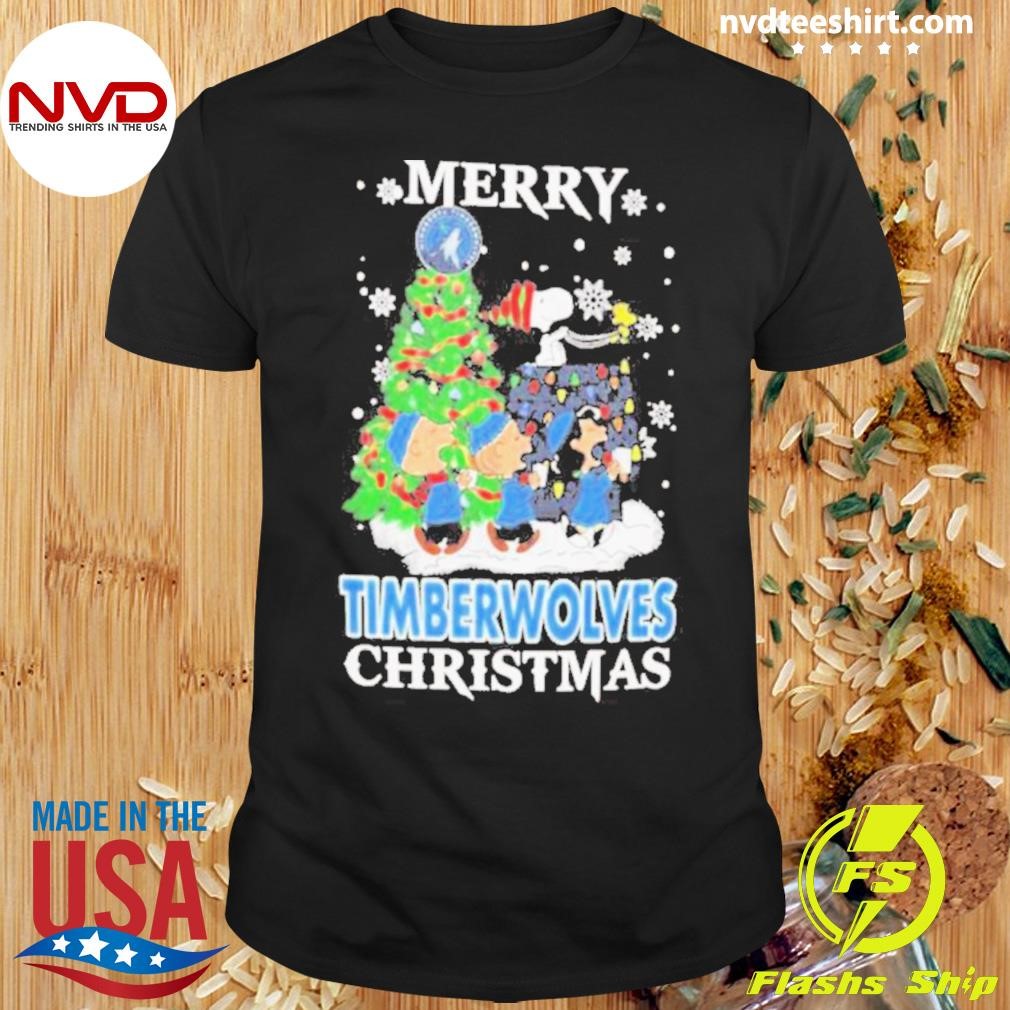 Snoopy And Friends Minnesota Timberwolves Merry Christmas Shirt