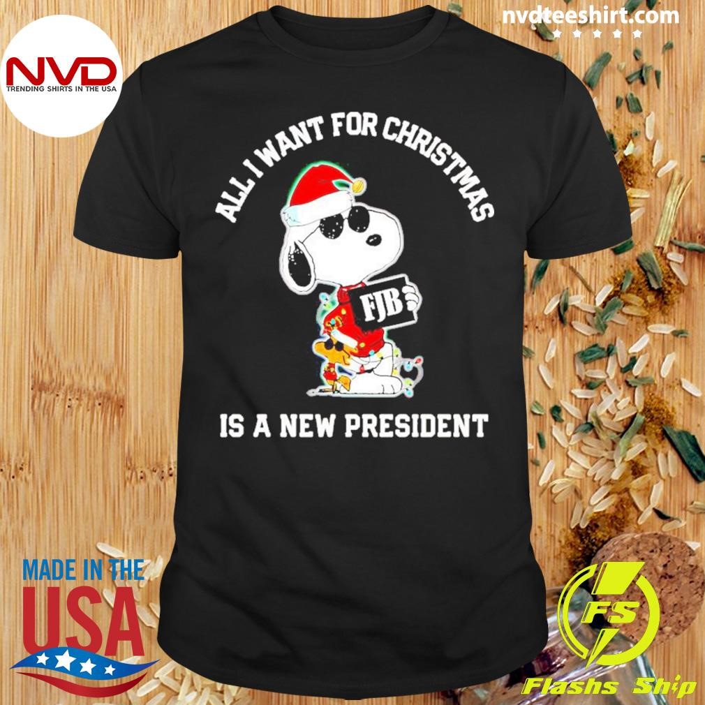 Snoopy And Woodstock All I Want For Christmas Is A New President FJB Shirt
