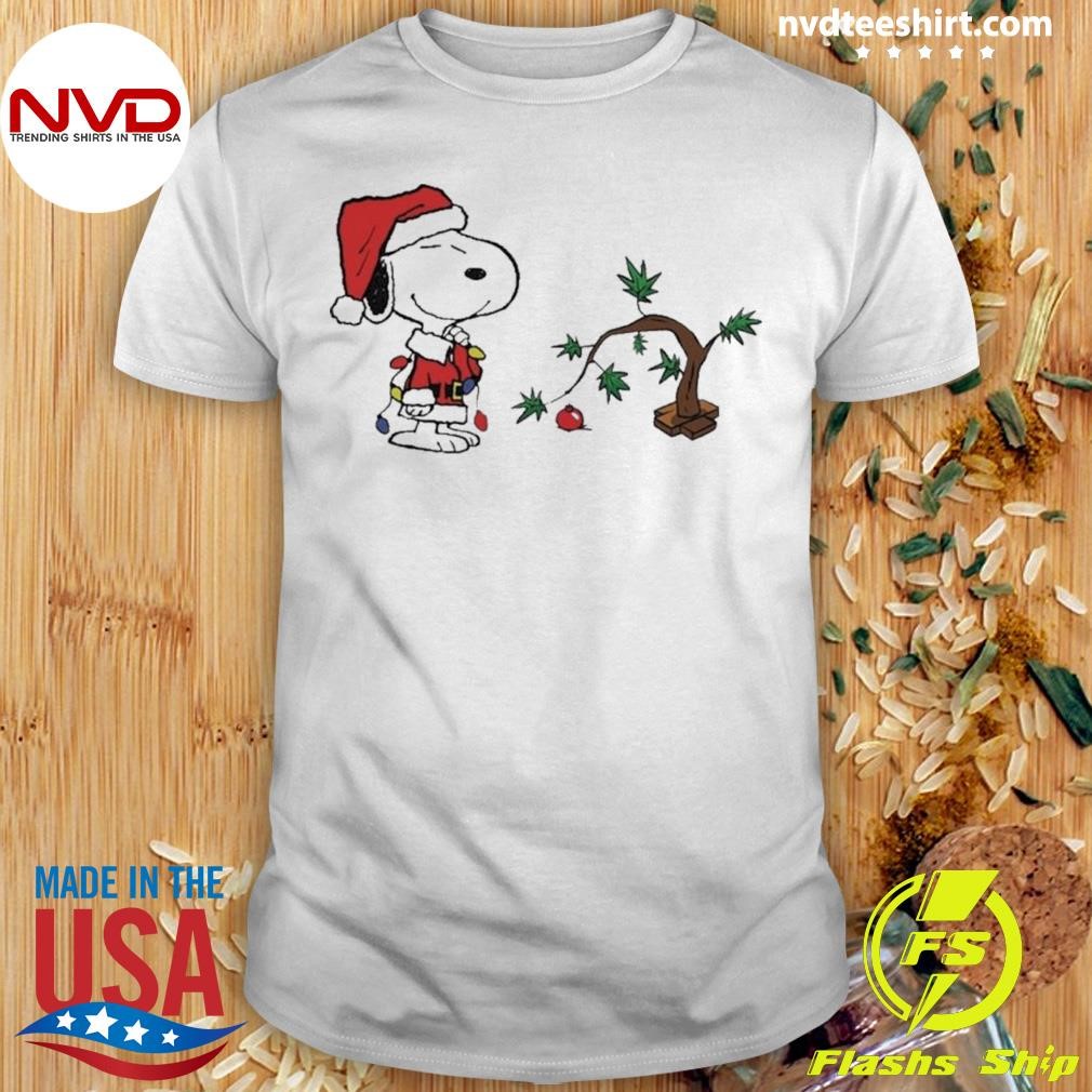 Snoopy Santa Tree Merry Christmas Shirt